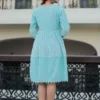 Casual Regular Sleeves Checkered Women Blue Top