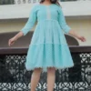 Casual Regular Sleeves Checkered Women Blue Top