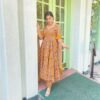 mustard brown cotton suit set
