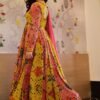Aleena peach bandhej maxi set