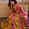 Aleena peach bandhej maxi set