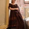 poornima brown chanderi suit set