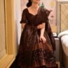 poornima brown chanderi suit set