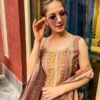 daisy brown chanderi suit set
