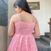 baby pink knee length maxi