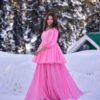 pink chikankari embroidered kurta sharara set