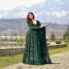green shimmer glace maxi set