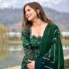 green shimmer glace maxi set