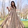 casper brown chanderi dress