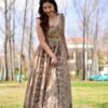 casper brown chanderi dress
