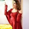 maroon mazarine chanderi maxi set