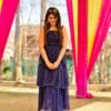 Blue georgette layered dress