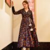 nusrat blue floral suit