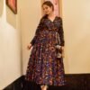 nusrat blue floral suit