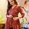 maroon amour kurta set