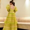 Elsa green organza dress