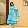 ocean blue cotton suit set