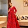 red shimmer maxi set