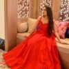 pahel red chanderi dress