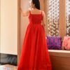 pahel red chanderi dress