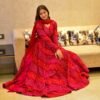 red shimmer maxi set