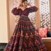 meadow wine chanderi maxi