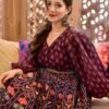 meadow wine chanderi maxi