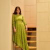 blush green embroidered dress