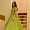 blush green embroidered dress