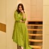 blush green embroidered dress