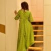 blush green embroidered dress