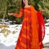 orange shimmer maxi set