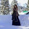blue gottapatti georgette kurta sharara set