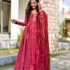 apple red muslin maxi set
