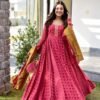 apple red muslin maxi set
