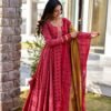 apple red muslin maxi set