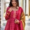 apple red muslin maxi set
