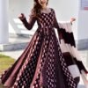 gajgamini brown maxi set