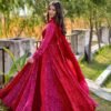 poetic pink and red maxi set