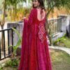 poetic pink and red maxi set