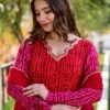 poetic pink and red maxi set