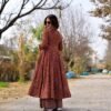 brown emerald suit set