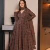 Brown ajrakh print cotton suit set