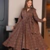 Brown ajrakh print cotton suit set