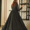 black embroidered shrug set