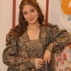 grey floral shrug set