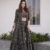 grey croptop palazzo with floral shrug set