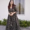 grey croptop palazzo with floral shrug set