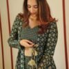 YADVI GREEN MUSLIN SHRUG SET