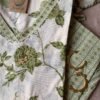 Cream Mehendi “Gold” Cotton Kurta Set with Dupatta – 3 pc